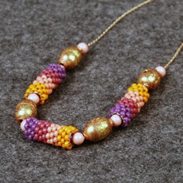 Peyote Stitch Beaded Bead Necklace
